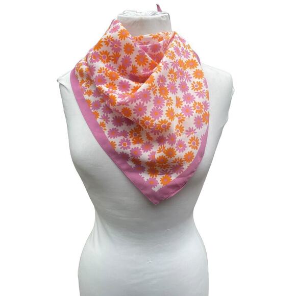 MNG Pink and Orange Floral Scarf - Picture 9 of 14
